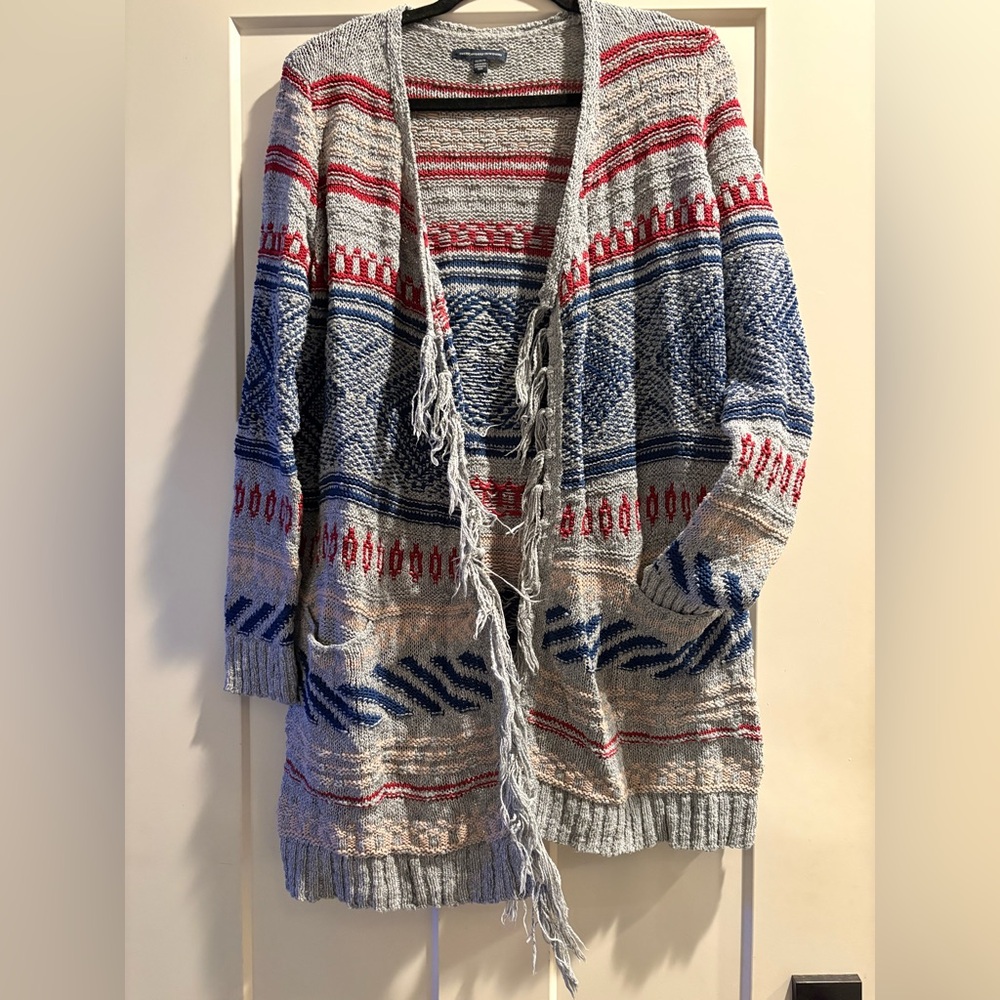 American Eagle Outfitters Southwestern Cardigan - Size M - Fringe, Boho Revival